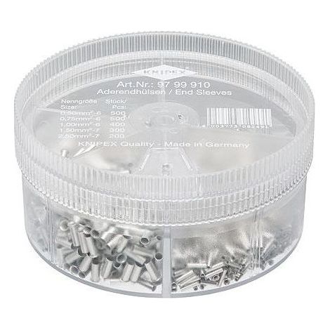 KNIPEX 97 99 910 Scatole assortimento con terminali a bussola preisolati 5 pezzi