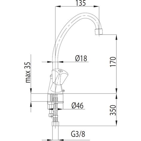 KFA Standard Waschbeckenarmatur glänzend mit elegantem Design