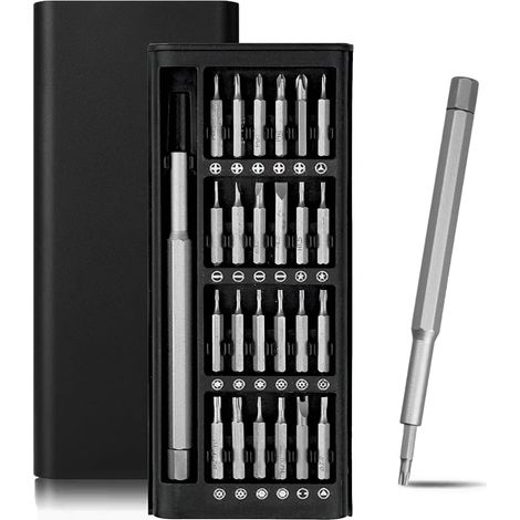 Kit Tournevis de Précision,Mini 24 en 1 Set Outils Portables,avec T2/T3/T4/T5/T6/T8/T10/T15, Cruciforme PH000/PH00/PH0/PH1/PH2,Triwing Y1,etc,pour la Réparation de Phone,Laptop,Caméra,Montres