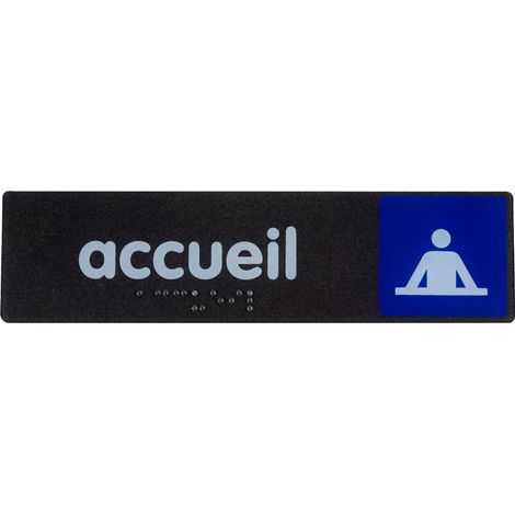 Plaque de porte Accueil - Braille - 170x45mm - 4038834