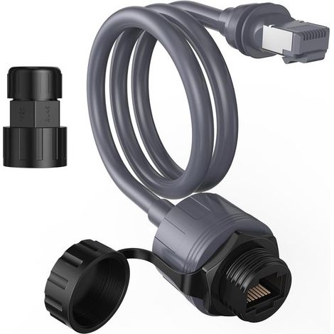 Adaptateur Ethernet compatible avec Starlink Gen 3 et Mini - avec rallonge étanche de 0,5 m - Connecteur RJ45 compatible avec les antennes paraboliques Star Link Standard V3 et Mini - Idéal pour une u (1/5)