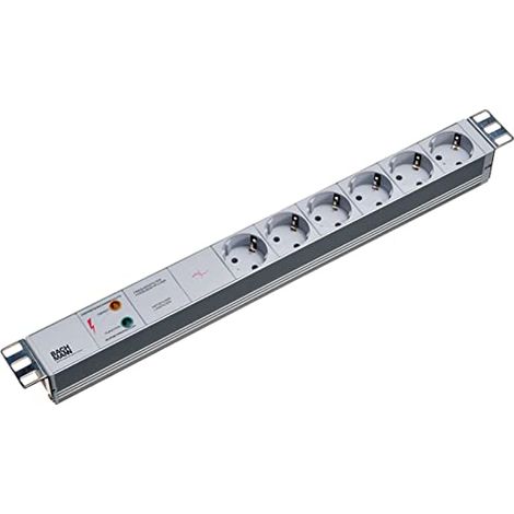 Bachmann 5x Schuko, 2m prolunghe e multiple 6 presa(e) AC Grigio (1/3)