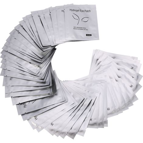Sous-yeux hydrogel pour extensions de cils, 10 paires de patchs argentés sans peluches, soin visage beauté. (1/5)