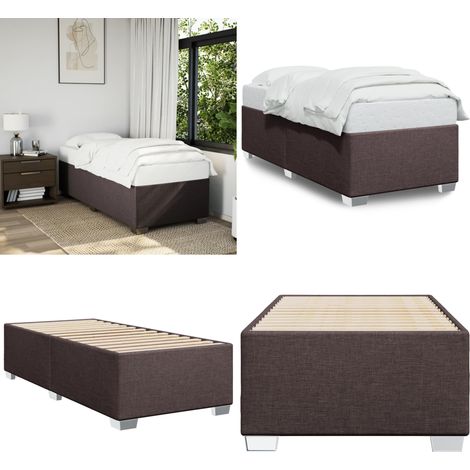 Bettgestell ohne Matratze Dunkelbraun 80x200 cm Stoff - Betten Gestell - Doppelbett - Holzbettrahmen - Bettkasten - Massivholzbette - Home & Living (1/5)