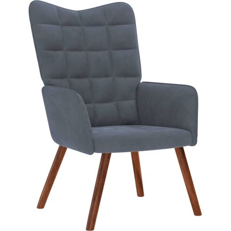 vidaXL Sedia Relax Grigio Scuro in Velluto