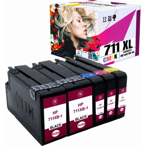 Inchiostro Inkdigo 711 XL compatibile con le stampanti HP DesignJet T120 T130 T125 T520, certificato TÜV. (1/5)