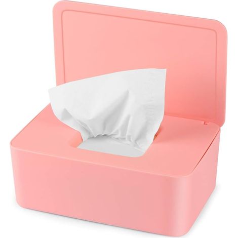Bote de Mouchoirs Humides, Bote à Lingette Rose, Distributeur de Lingettes Humides, Bote de Rangement étanche à la Poussière pour Lingettes Humides avec Couvercle pour, (1/5)