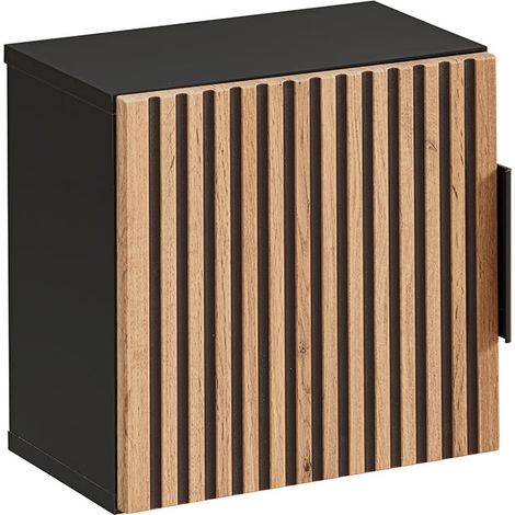 Armario de pared 1 puerta Gaia Negro y Madera (1/5)