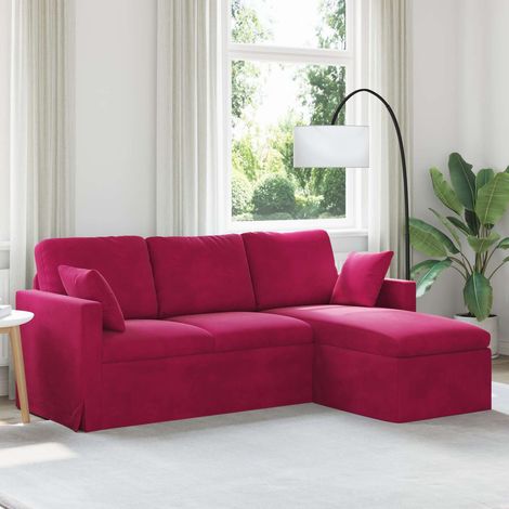 Sofa Weinrot 198 x 134 x 80 cm Samt (1/5)