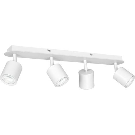Rampe 4 spots blancs orientables GU10 8W Demia Luminex