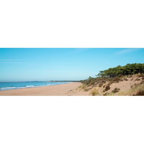 Tableau sur toile balade plage de Saint-Trojan 30x97 cm - Impression sur Toile Murale Décorative - Image imprimée en HD sur Toile - Toile sur Châssis en Bois FSC - Fabriqué en France (1/4)