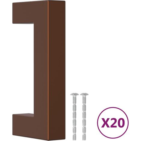 Poignées d'armoire 20 pcs Poignée de meuble bronze 64 mm acier inoxydable CFW72953 (1/5)