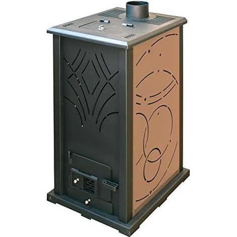 JOIMA - Poêle à Biomasse Granulé-Marc d'olive Modèle ECO NOVA 10 kW. Fonctionne sans lumière. Couleur Bordeaux (1/5)