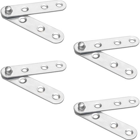 Charnière de porte dissimulée en acier inoxydable, pivot à 360 degrés, lot de 4 (76 mm x 16 mm)