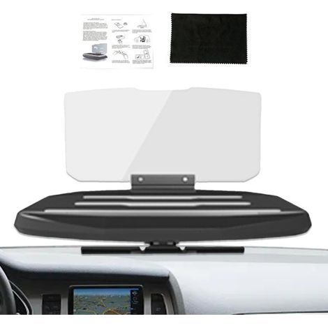 Écran Hud intelligent pour véhicules  Support pour projecteur d'écran de smartphone, support réutilisable pour téléphone portable de voiture avec réflexion d'image HD (1/5)