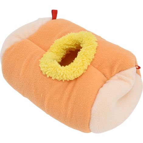 Nid douillet pour hamster, furet, perruche, écureuil, hérisson nain, sac de couchage rond suspendu épais (modèle orange) (1/5)