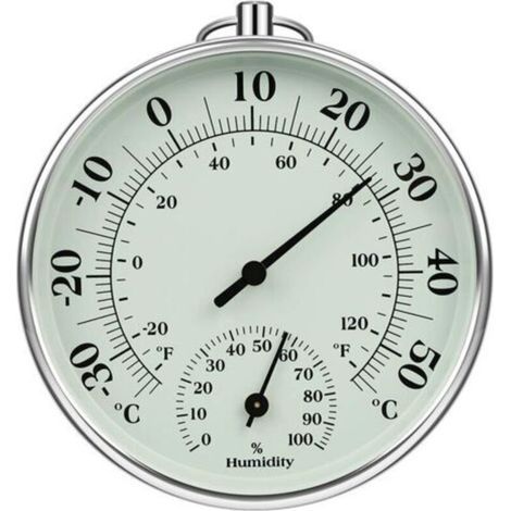 10 cm Innen-/Außenthermometer mit Hygrometer, Innen-/Außentemperaturmonitor, Temperatur- und Feuchtigkeitsanzeige für Klimaanlagen. (1/4)