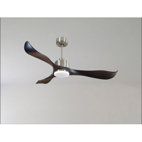 Modulo Slim Ring - Super destratificateur et ventilateur DC 166 cm chrome pales bois rouge idéal 30 à 60 m² (1/5)