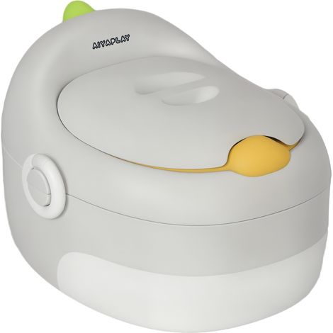 Pot de chambre enfant 3-en-1 siege amovible rembourrage simili cuir 6 mois a 6 ans gris