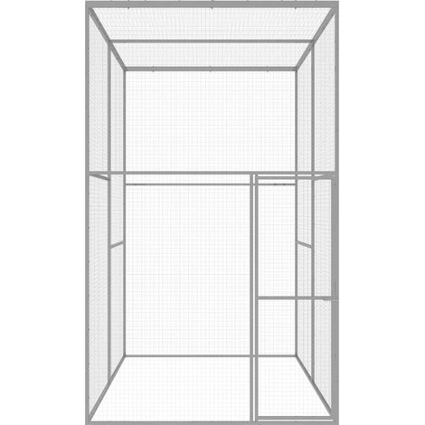 Maison Exclusive - Gabbia per Gatti 3x1,5x2,5 m in Acciaio Zincato (1/5)