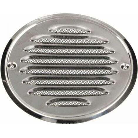 Grille d'aération ronde en acier inoxydable - 140 mm - avec vis - Moustiquaire - Grille d'aération à lamelles - Antirouille (1/5)