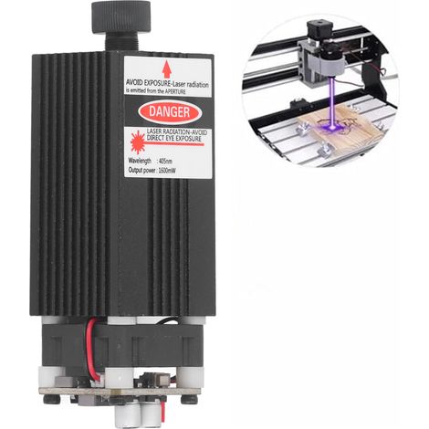 Module de découpe laser CNC 405 nm 1600 mW, module laser 1,6 W pour machines de gravure DIY. (1/5)