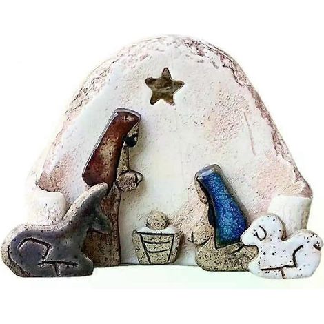 - Crèche de Noël avec figurines miniatures de l'Enfant Jésus, décoration pour l'église, cadeau catholique, décoration de table pour Pâques (1/5)