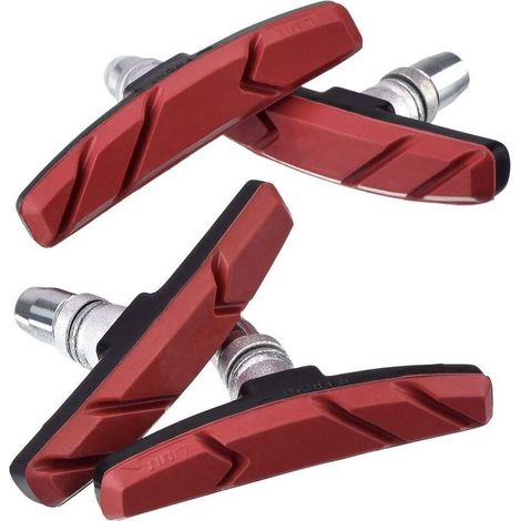 V Brake Pads, 2 Paires Patins De Freins De VéLo, Brake Patinss, pour Vélo de Route Montagne Cyclisme,Rouge 70mm, (1/5)