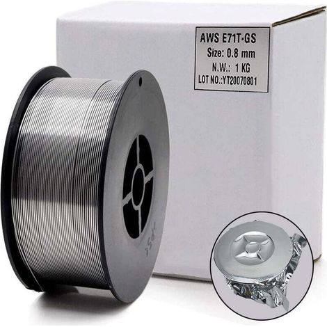 E71T-GS 0,8 mm 1 kg selbstschützende, gaslose Fülldrahtspule für universelles MIG-Schweißen in alle Richtungen