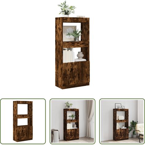 Hochregal -  Highboard Räuchereiche 63x33x140 cm Holzwerkstoff (1/5)