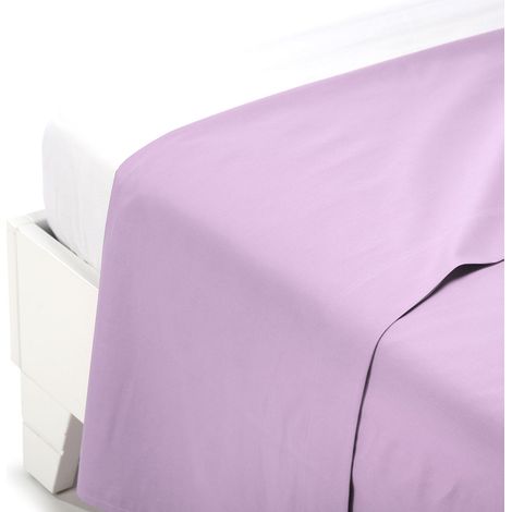 Caleffi Lenzuolo Superiore Cotone Tinta Unita Lilla Matrimoniale in Cotone - 01046