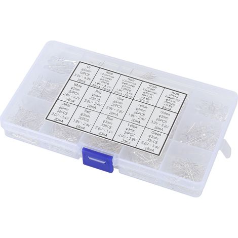 Packung mit 300 Miniwatt-Energiespar-LED-Dioden, runder tropfenförmiger Kopf, für elektronische DIY-Projekte und dekorative Beleuchtung. (1/5)