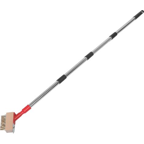 Brosse Métallique de Désherbage en Fil D'acier Inoxydable, Manche Long 120 Cm, Balai à Récurer Anti-mousse pour Jardin, Terrasse et Allées, Outil pour Élimination des Mauvaises (1/5)