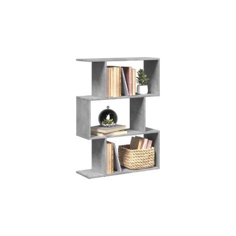 Étagère séparatrice de pièce à 3 niveaux gris béton 70x24x97 (1/5)