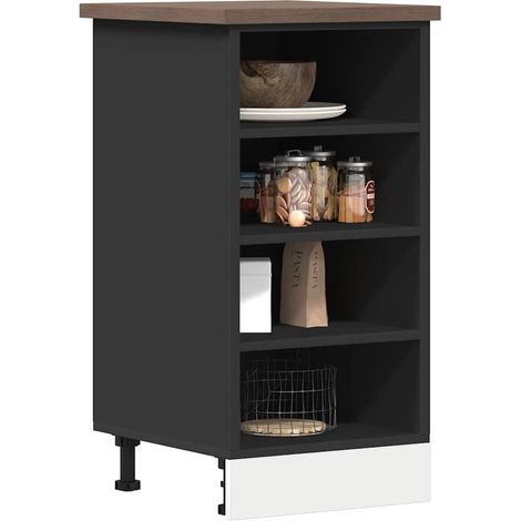Unterschrank Riga Schwarz 40x44,5x81,5 cm Holzwerkstoff