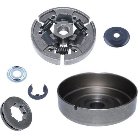 Kit Embrayage - Tambour D'Embrayage + Pignon + Rondelle + Clip + Roulement À Aiguille - Pour Tronçonneuses Stihl MS170 MS171 MS180 MS181 MS190T MS191T MS210 MS211 MS230 MS250 - 7 Pièces (1/4)