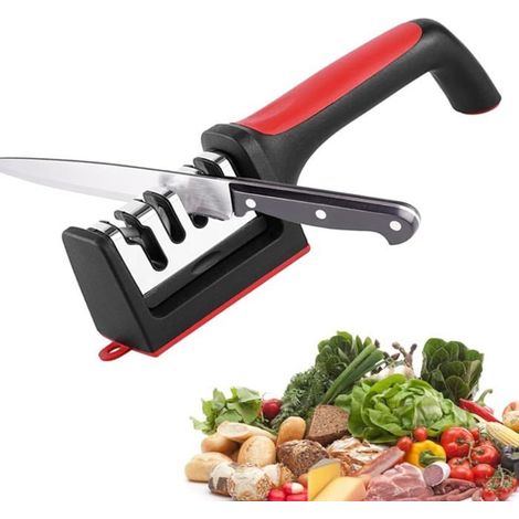 BelleRise - Affûteurs Manuels Aiguiseur Couteaux Professionnel 4 en 1 Affuteur Couteau Professionnel Aiguiseur Ciseaux Avec une Base (1/5)