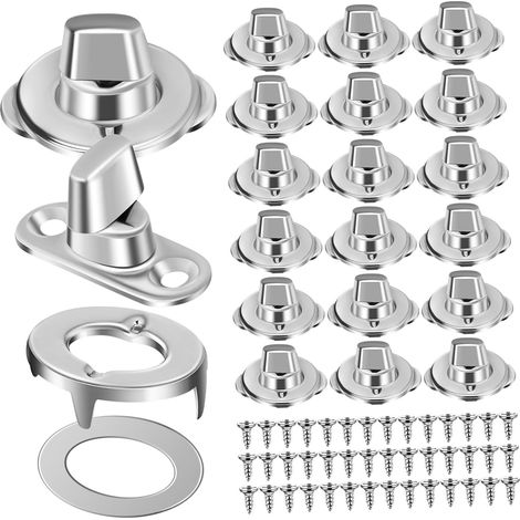 Lot De 20 Fixations À Bouton Tournant Pour Bâche Œillets De Fixation Et Vis De Montage En Fer Galvanisé Installation Facile Pour Meubles Machines Et Toiles Marines (1/5)