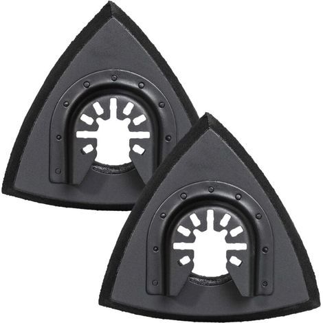 Patins de ponçage triangulaires 80mm - Plateau de ponçage pour outil multifonction oscillant pour ponçage du bois, 2 pièces (1/4)