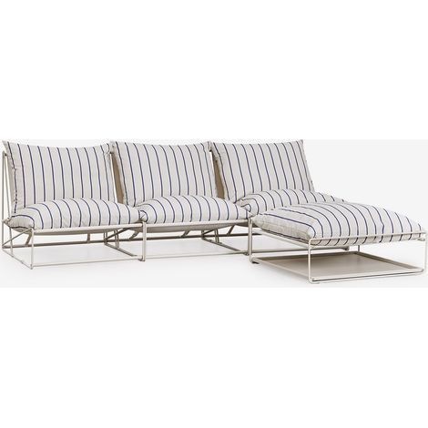 Sofá modular de jardín de 3 piezas y puff convertible Amaro SKLUM