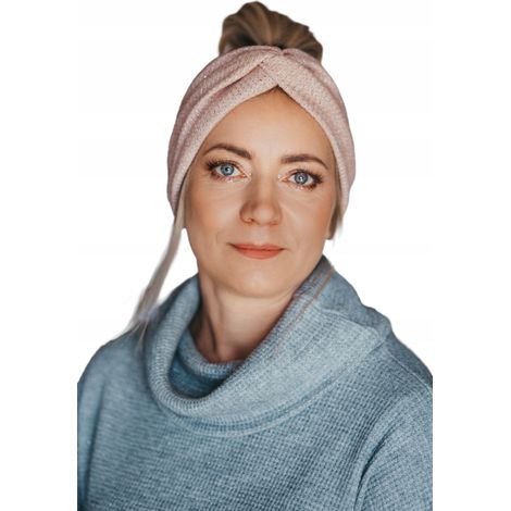 Large bandeau demi-turban rose Eva Design (1/5)