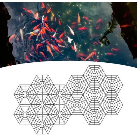 Protecteur de Bassin Anti-Herons - 20 Filets Flottants Plastique 6 Angles avec 60 Clips de Connexion pour Sécuriser vos Poissons