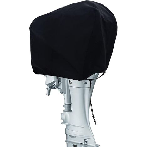 Housse De Moteur Hors-Bord Couverture De Moteur De Bateau Housse De Protection en Tissu Oxford 600D étanche Demi-Couverture De Moteur Hors-Bord pour Moteurs jusqu'à 75 x 45 x 75 cm, Noir (1/5)