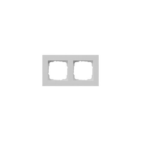 Gira Abdeckrahmen 2-f. flach, grau 0212375 (1/2)