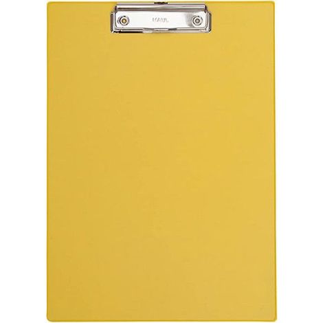 Porte-bloc - MAUL - A4 - Jaune - Carton plastifié - Pince plate en métal (1/3)