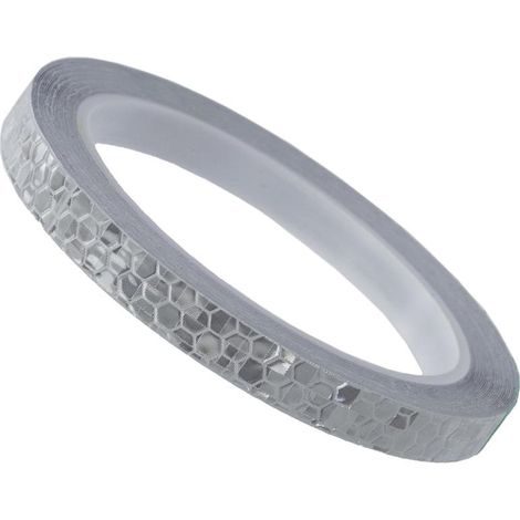 Reflektierendes, selbstklebendes Band 8 m x 1 cm, silber, für Felge, Rahmen, Helm
