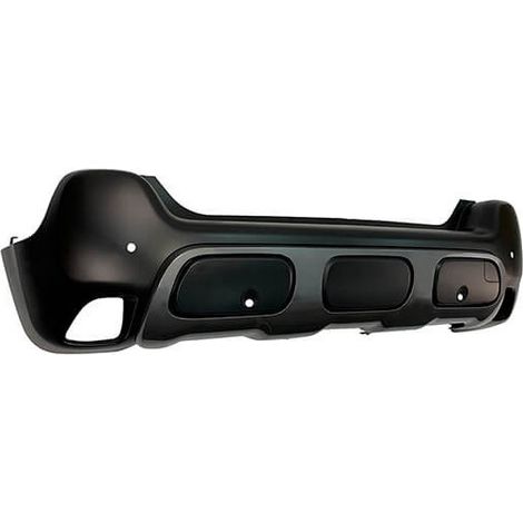 Pare-choc arrière noir avec moulure et 4 trous radars Citroen C3 Aircross phase 1 depuis 2017