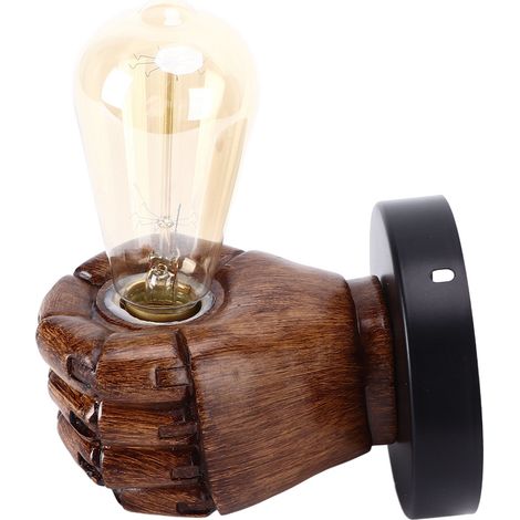 LOFT Vintage Wandleuchte mit Handgriff, industrielle E27-Wandleuchte aus Kunstharz, Dekoration für Bar/Café/Restaurant, linkshändig (Leuchtmittel nicht enthalten, 220 V, Halterung zufällig) (1/5)