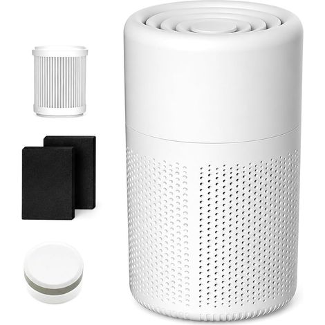 Mini Purificateur d’Air HEPA H13, Purificateur d’Air Maison Chambre Silencieux 37 dB, Air Purifier Anti Allergie Poussière Pollen Fumée Odeurs, USB Compact (1/5)