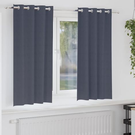 Verdunkelungs-Vorhänge mit Ringen 2 pcs Anthrazit 175 x 140 cm